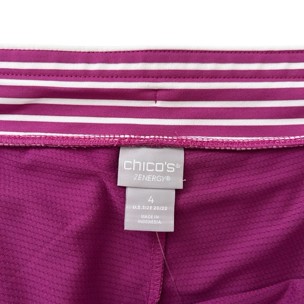 Chico's Zenergy Women XXL Purple Multicolor Size 4 Stripe Skort Skirt 20/22 NWT - Picture 13 of 15